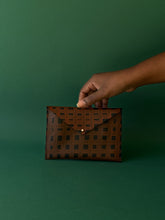 Load image into Gallery viewer, Leather Envelope Carryall- Grid