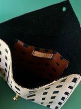 Load image into Gallery viewer, Leather Envelope Carryall- Grid