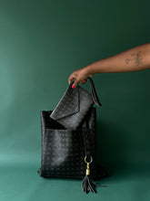 Load image into Gallery viewer, Leather Tote Loop Fob-Grid