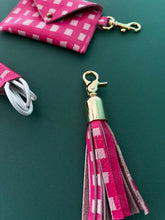 Load image into Gallery viewer, Leather Tassel Key Fob - Amora Grid