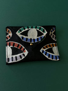 Leather Envelope Wallet - Card Holder - Les Yeux