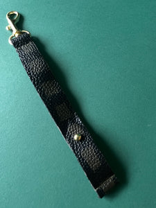 Leather Wristlet Fob - Grid