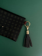 Load image into Gallery viewer, Leather Tassel Key Fob - Grid