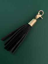 Load image into Gallery viewer, Leather Tassel Key Fob - Grid