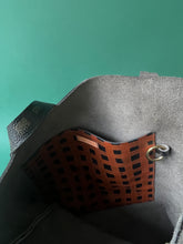 Load image into Gallery viewer, Leather Market Tote- Grid