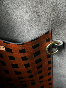 Leather Market Tote- Grid