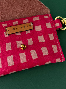 Leather Envelope Clip Wallet - Amora Grid