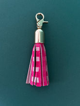 Load image into Gallery viewer, Leather Tassel Key Fob - Amora Grid